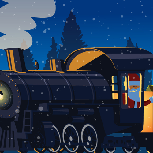 Christmas train graphic